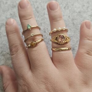 Set of‎ 6 Torrid Rings Gold Tone Size 9